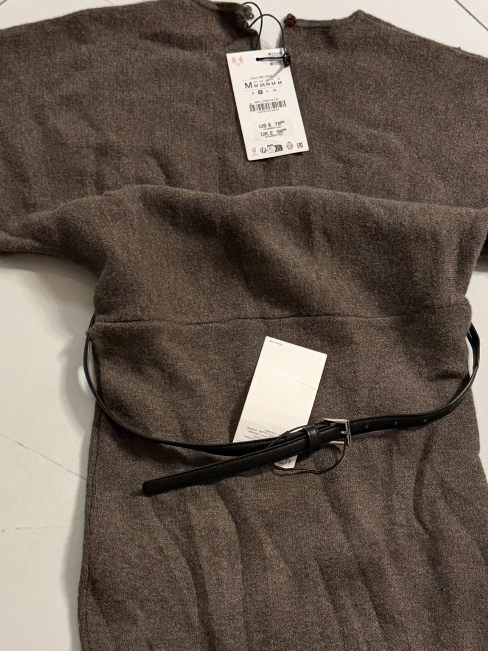 Zara Taupe-Brown Knit Midi Skirt - Picture 7 of 7